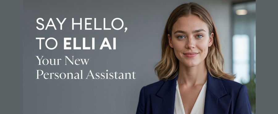 Elli AI announcement graphic: Say hello to Elli AI, your new personal assistant